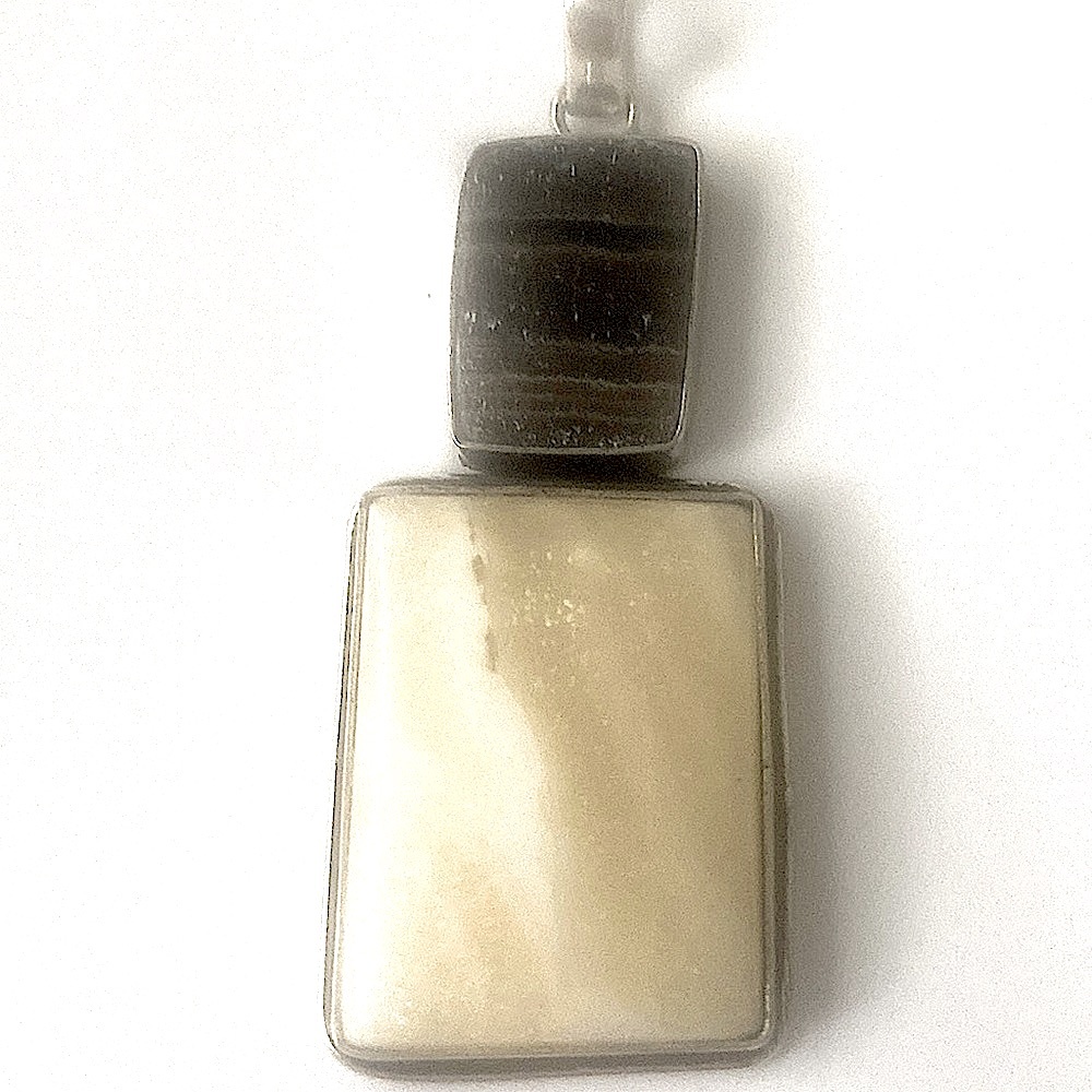 1 3/4 inch, Laguna Lace Calcite pendant on 20 inch silver chain